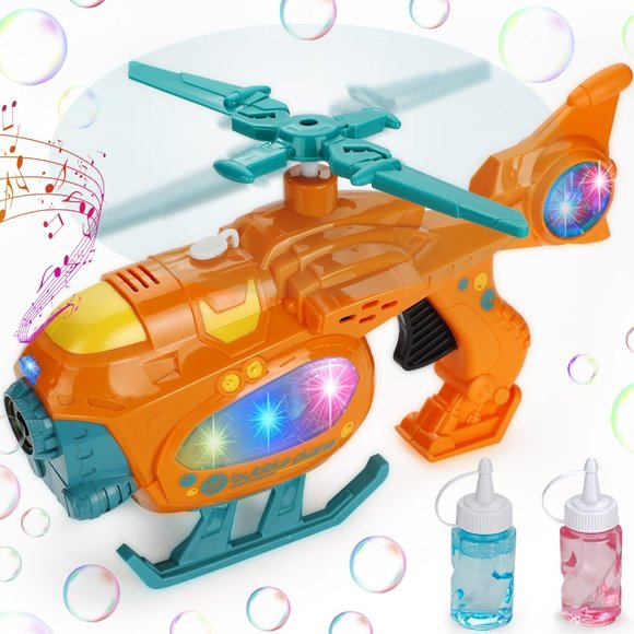 Bubble Gun Bubble Machine for Toddlers, 2000+ Bubbles Per Minute, Helicopter Bu - Picture 1 of 10
